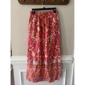 By Anthropologie Kari Sleep, Wide Leg Pants Pink, Orange Floral
